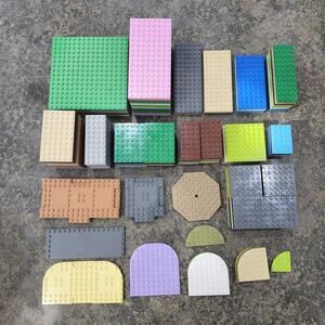 LEGO 25 pcs BASE PLATES 4x8 6x6 6x12 16x16 Octagon Rounded Specialty Bulk Lot